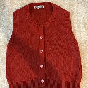 Women's Red Knit Sweater Vest